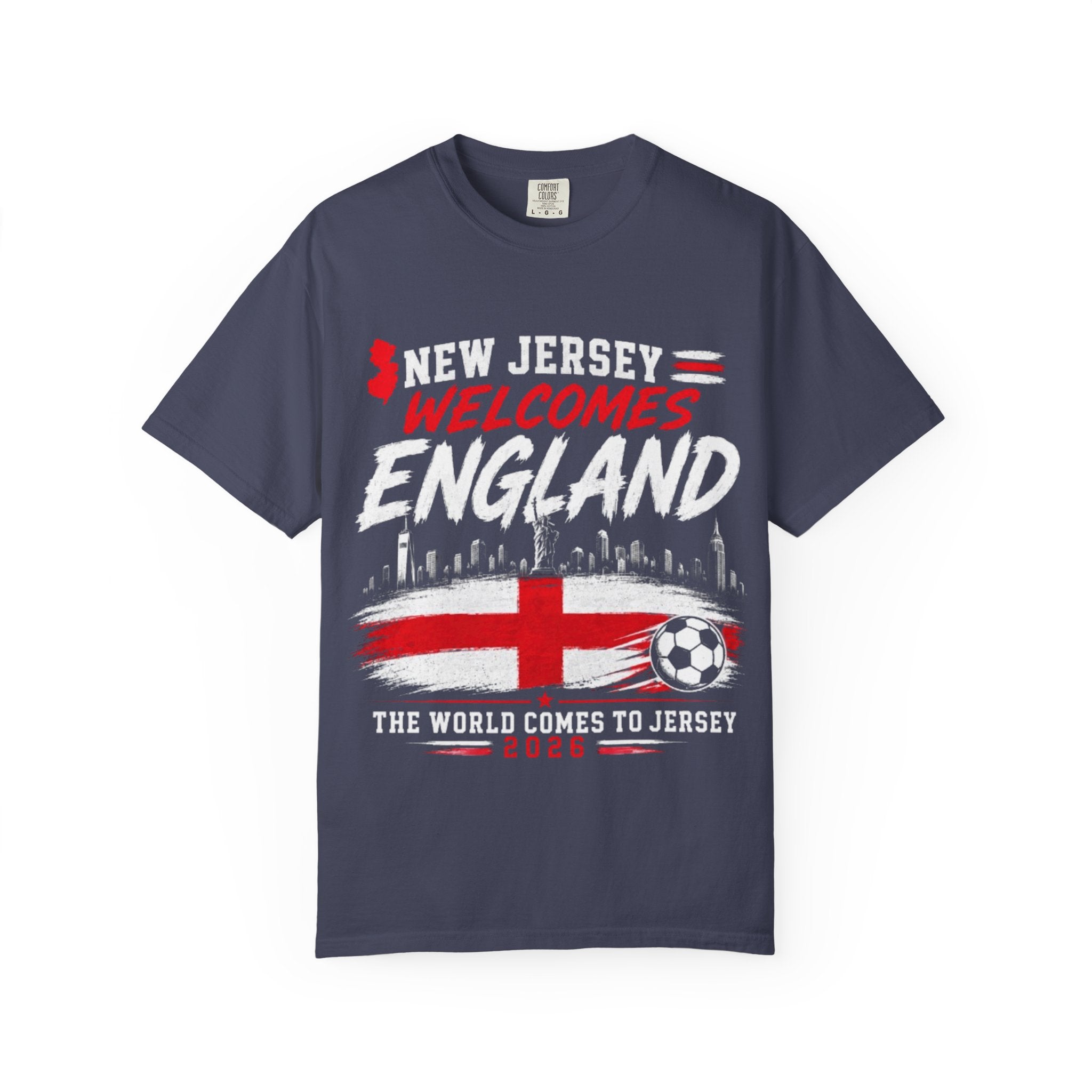 New Jersey Welcomes England T-shirt | St George Flag Soccer Jersey