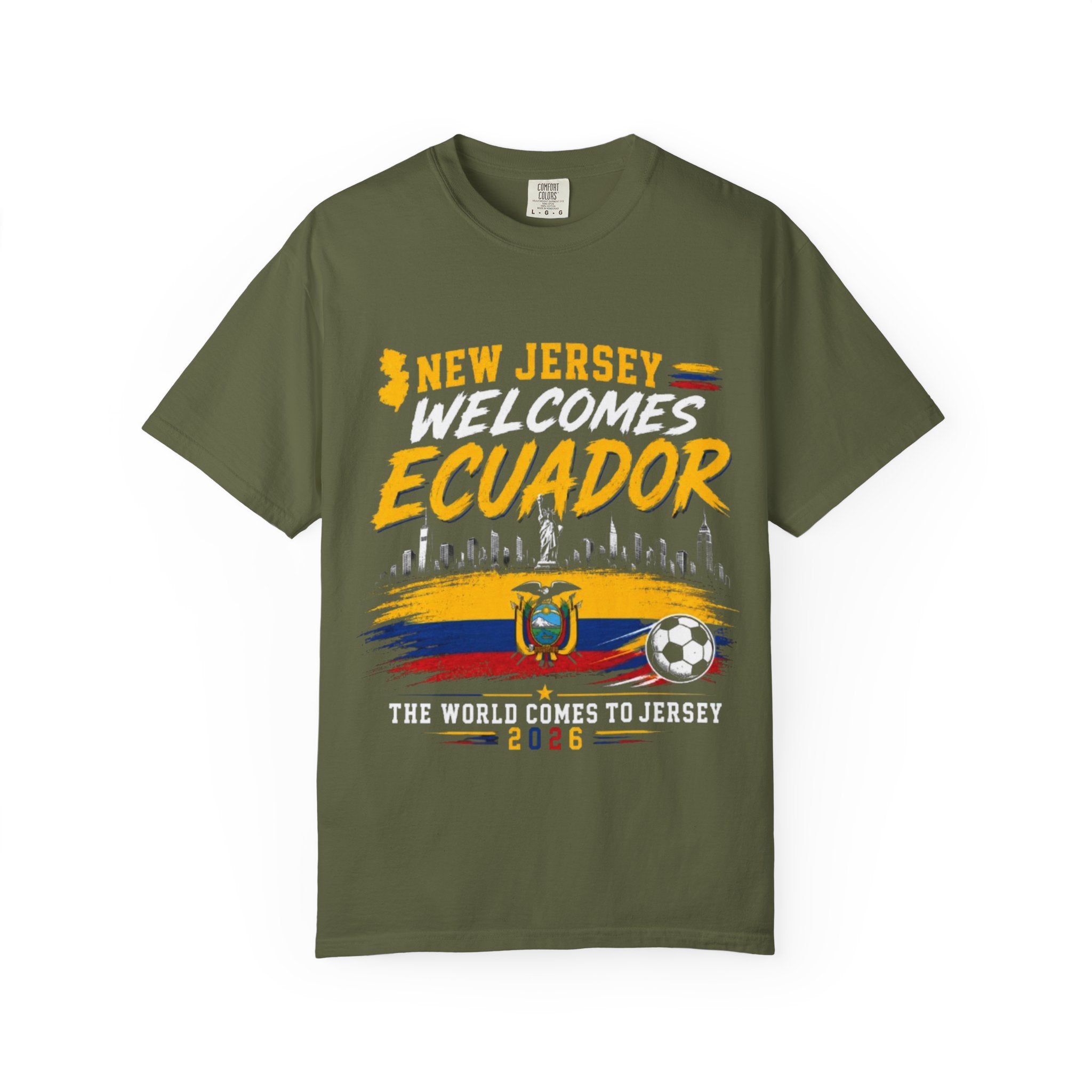 New Jersey Welcomes Ecuador T-shirt | Ecuador Flag Soccer 2026