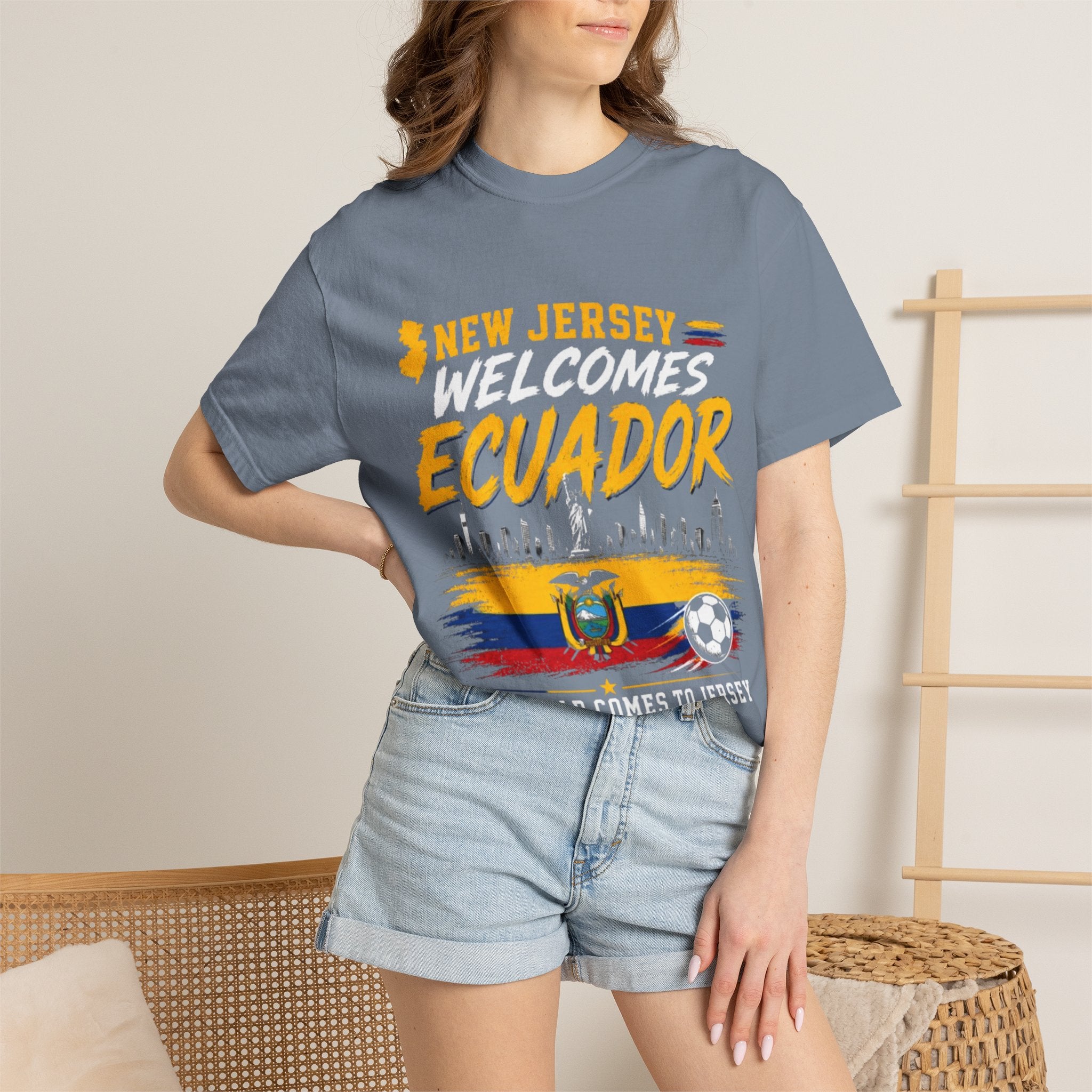 New Jersey Welcomes Ecuador T-shirt | Ecuador Flag Soccer 2026