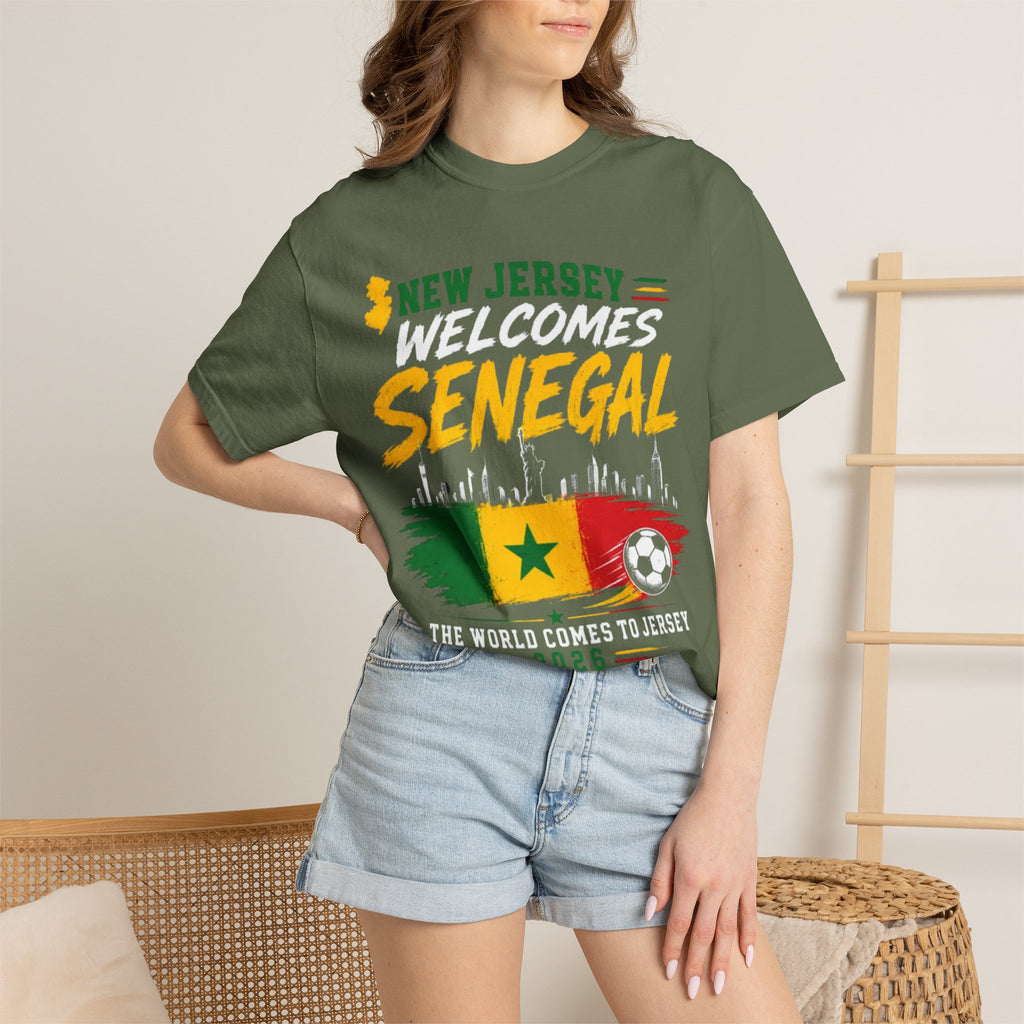 New Jersey Welcomes Senegal T-shirt | Senegal Flag Soccer Jersey Design