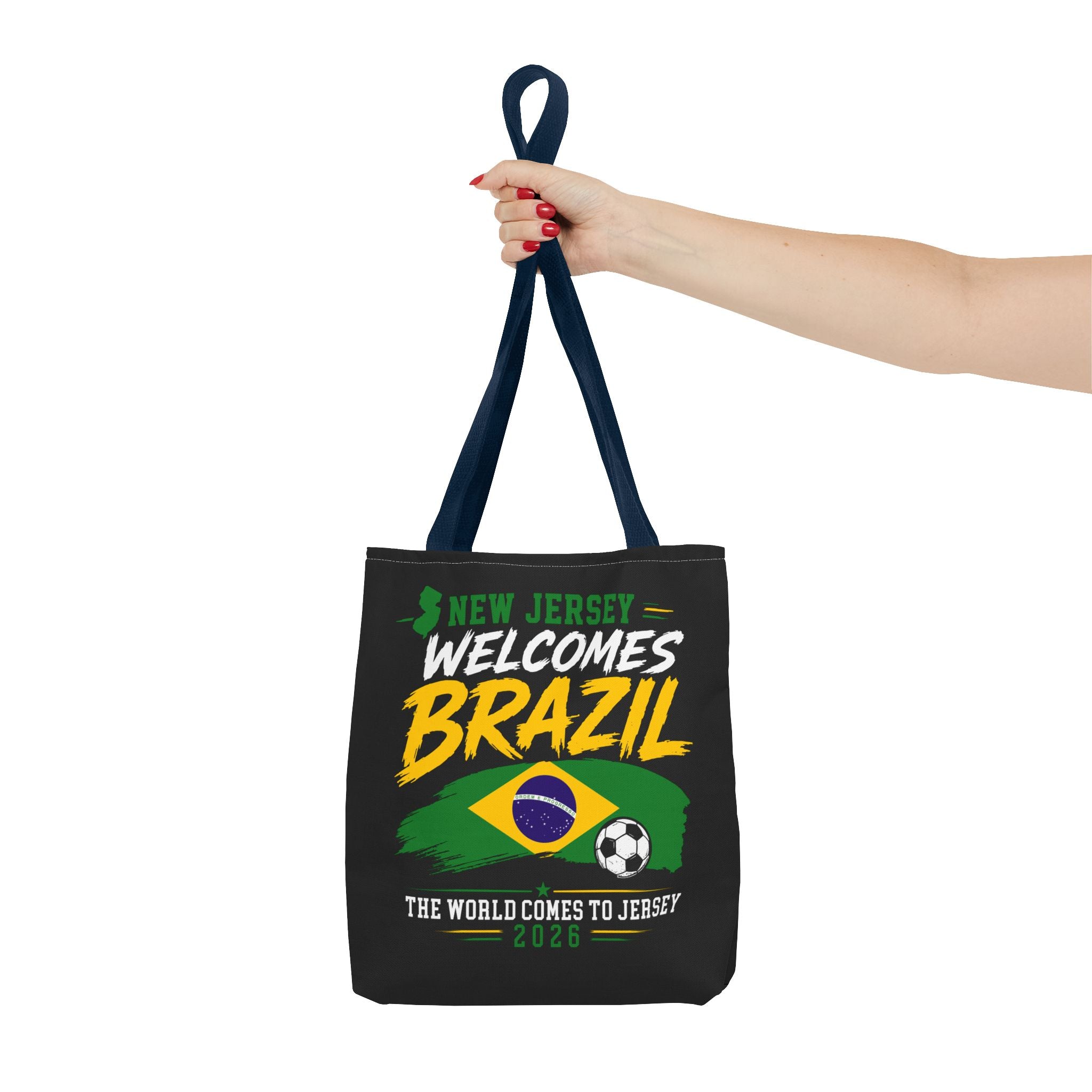 New Jersey Welcomes Brazil Tote Bag — World Cup 2026 Soccer Fan Tote