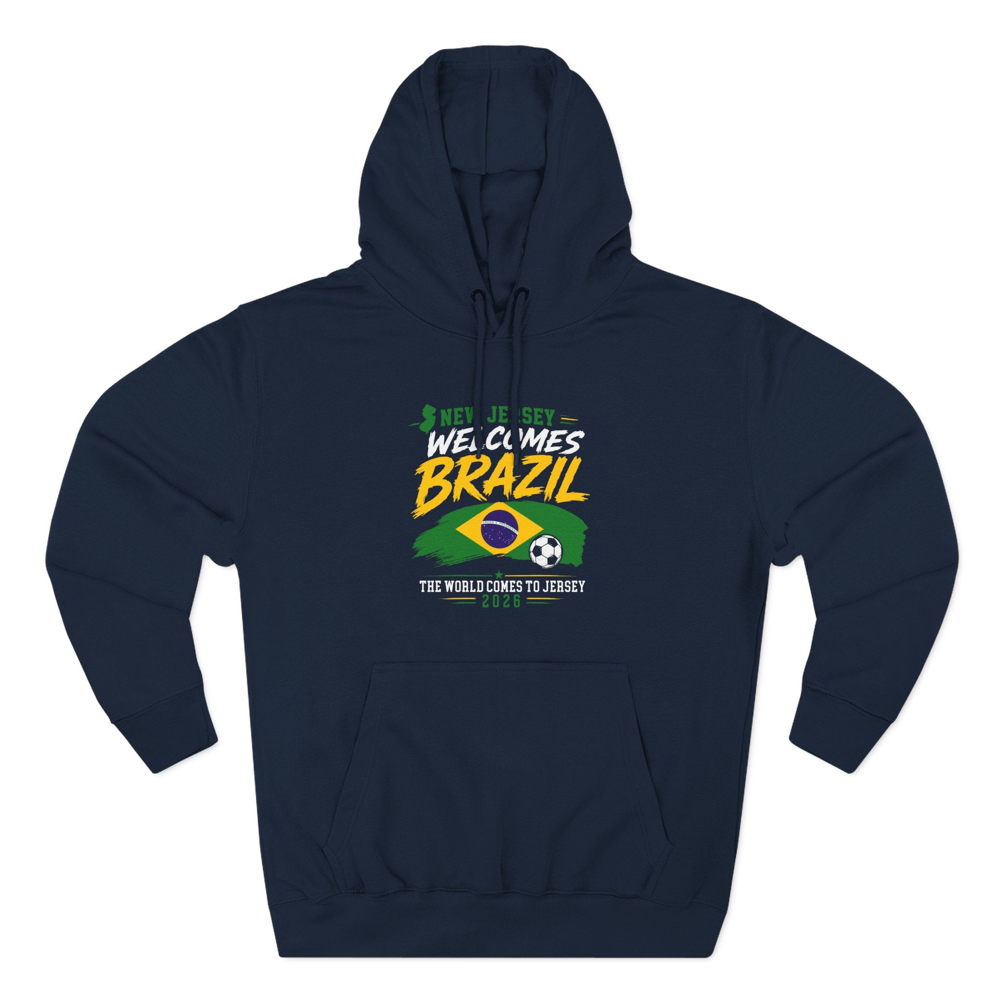 Brazil Soccer Hoodie - Welcome to Brazil Graphic Pullover (The World Comes to Jersey)
