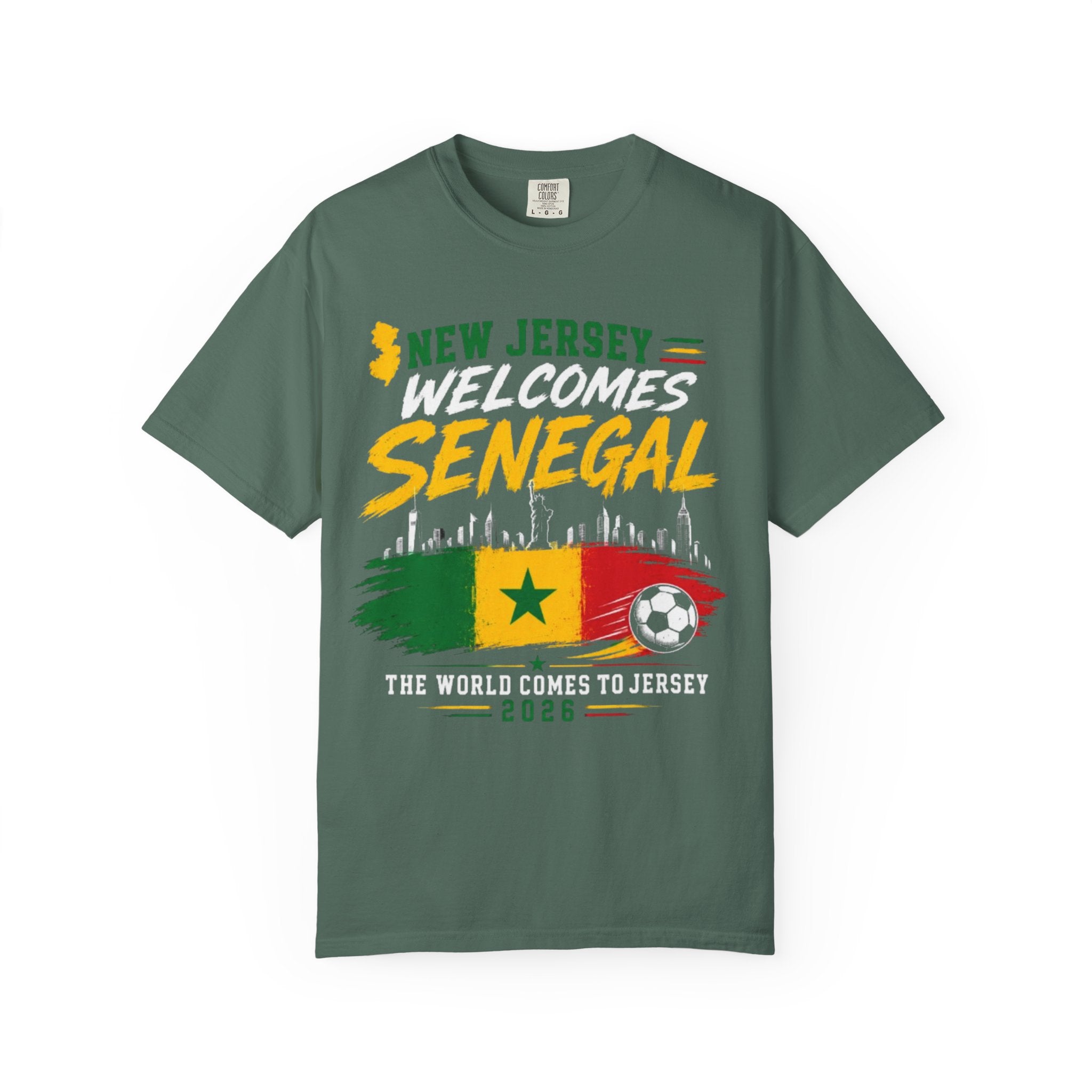 New Jersey Welcomes Senegal T-shirt | Senegal Flag Soccer Jersey Design
