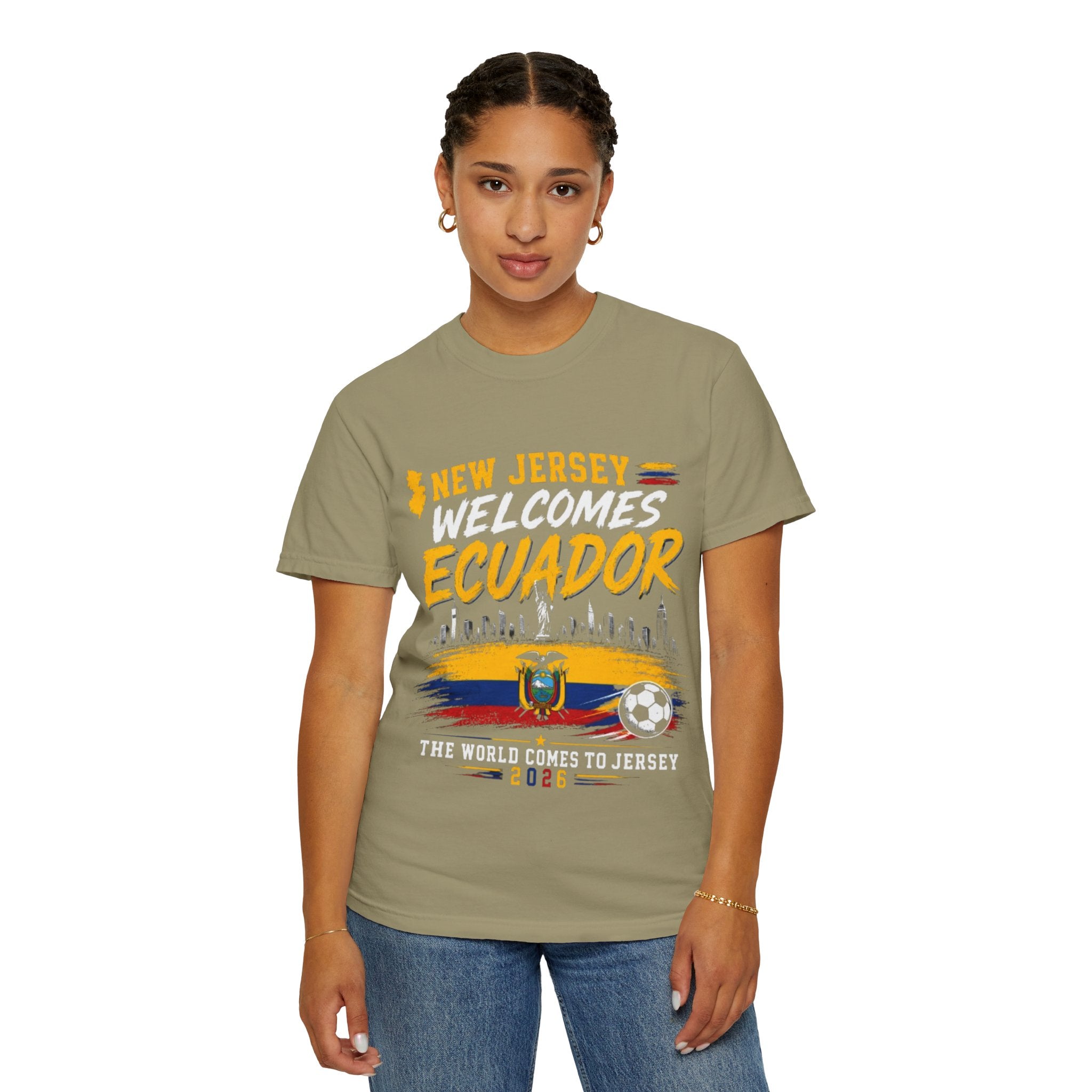 New Jersey Welcomes Ecuador T-shirt | Ecuador Flag Soccer 2026