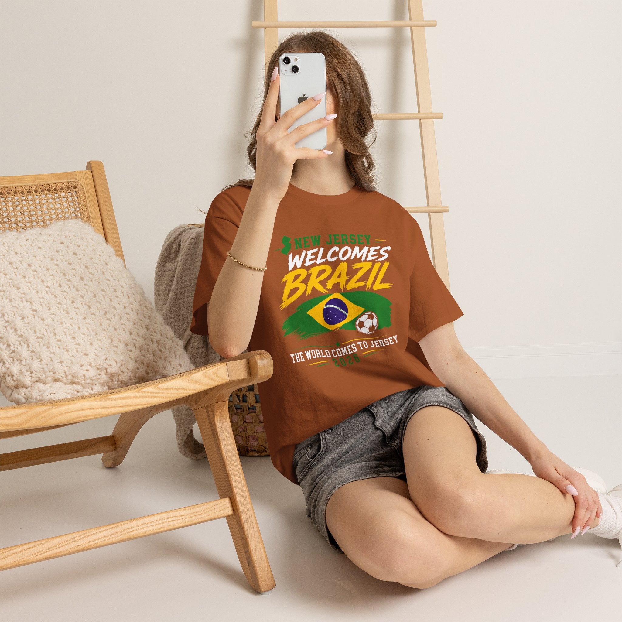 New Jersey Welcomes Brazil T-Shirt | Brazil Flag Soccer Tee