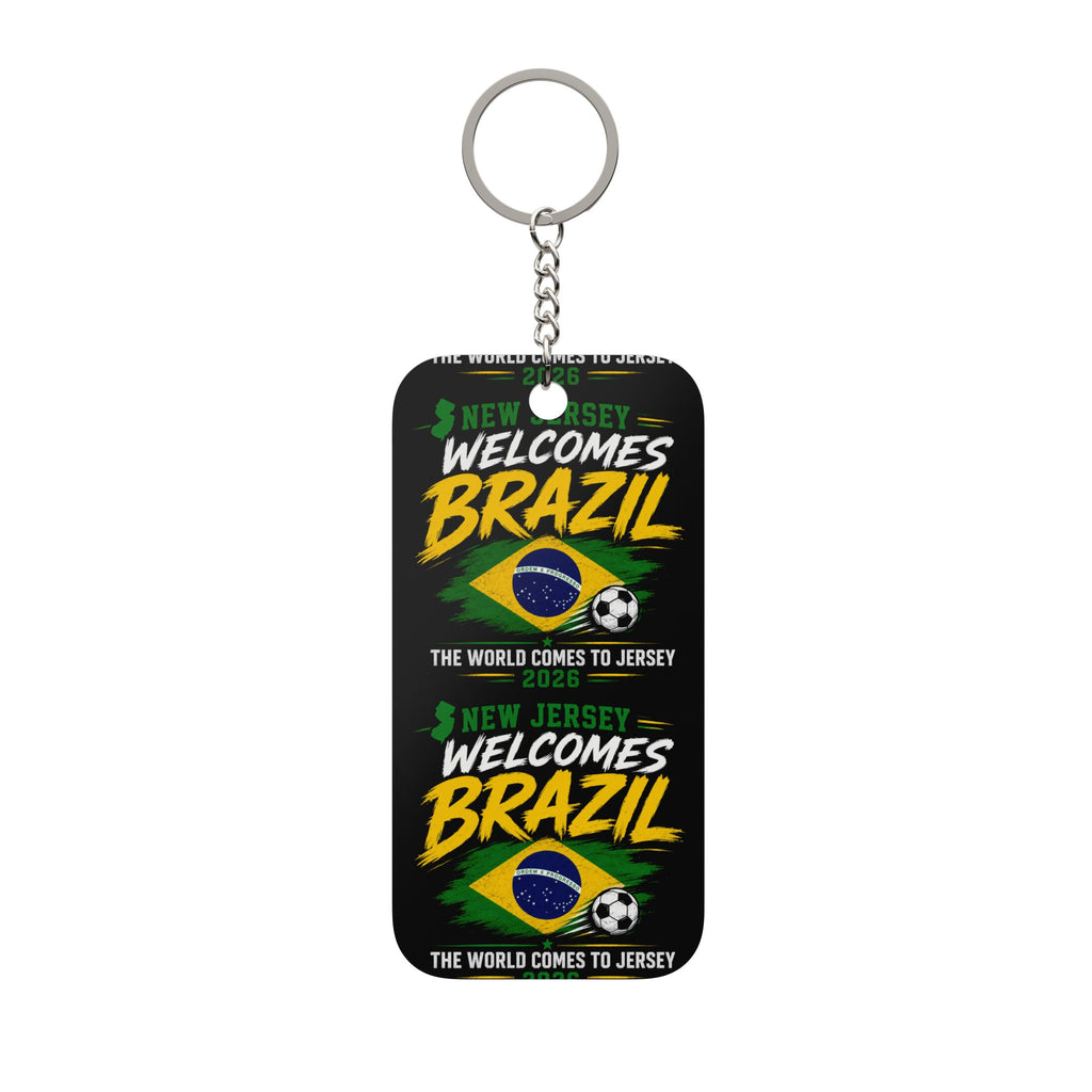 Brazil Soccer Keychain - Double-Sided New Jersey Welcomes Brazil 2026 Fan Charm