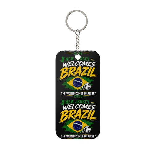 Brazil Soccer Keychain - Double-Sided New Jersey Welcomes Brazil 2026 Fan Charm