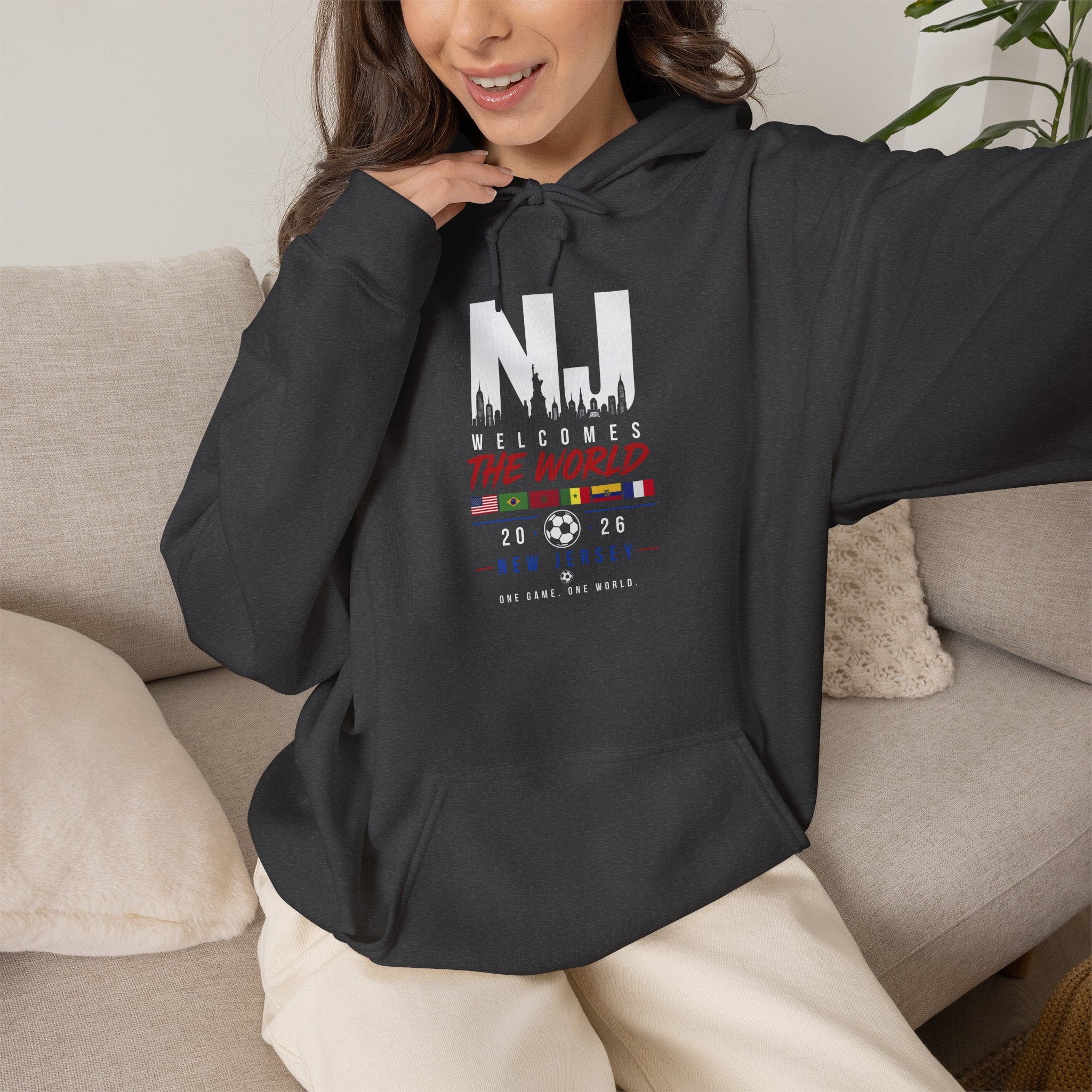 NJ Welcomes The World Hoodie – New Jersey Pride Travel Souvenir Sweatshirt