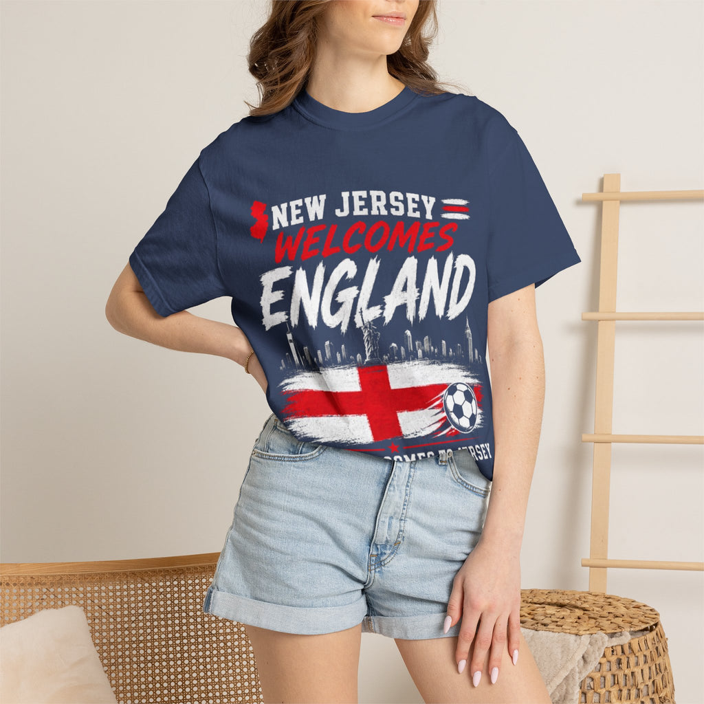 New Jersey Welcomes England T-shirt | St George Flag Soccer Jersey
