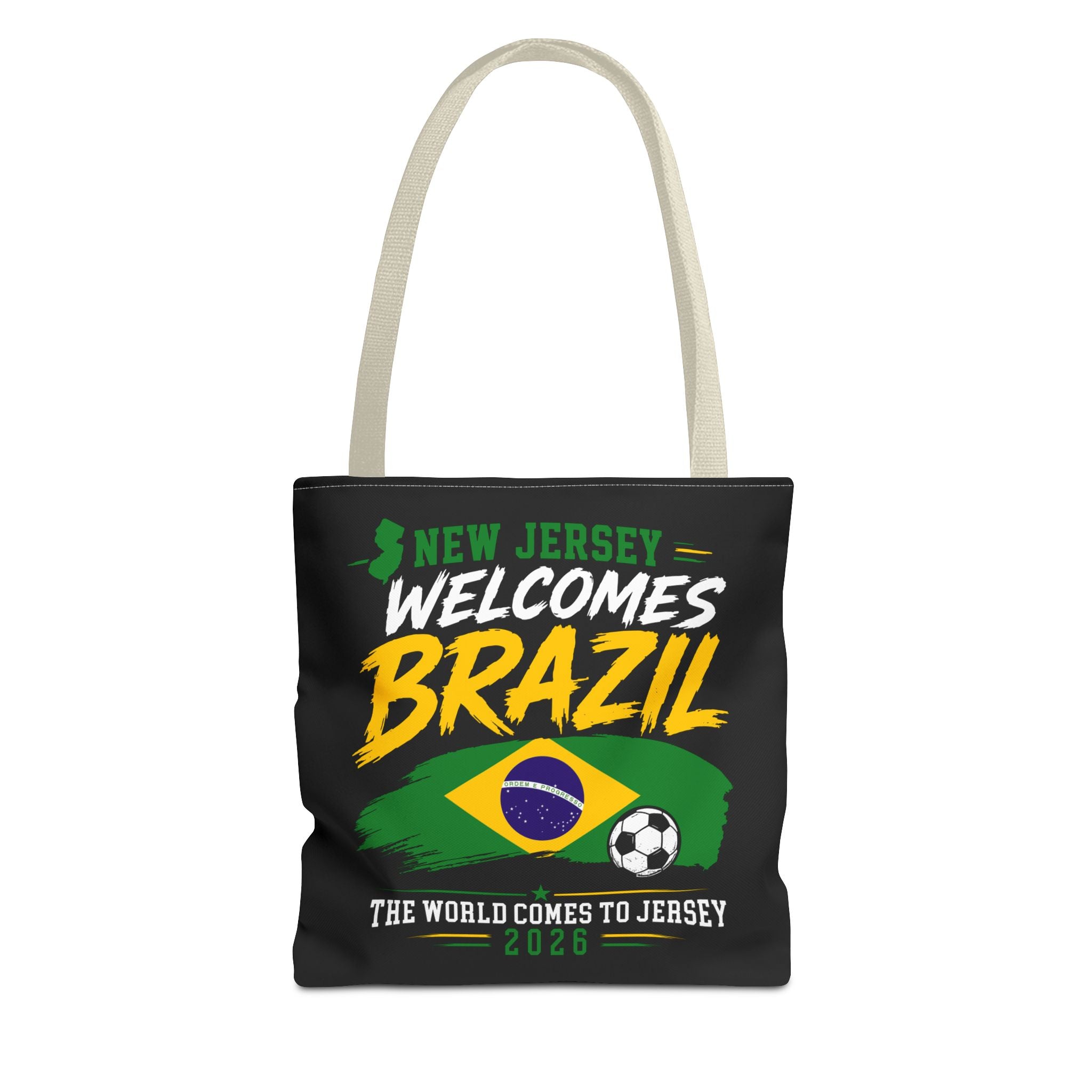 New Jersey Welcomes Brazil Tote Bag — World Cup 2026 Soccer Fan Tote