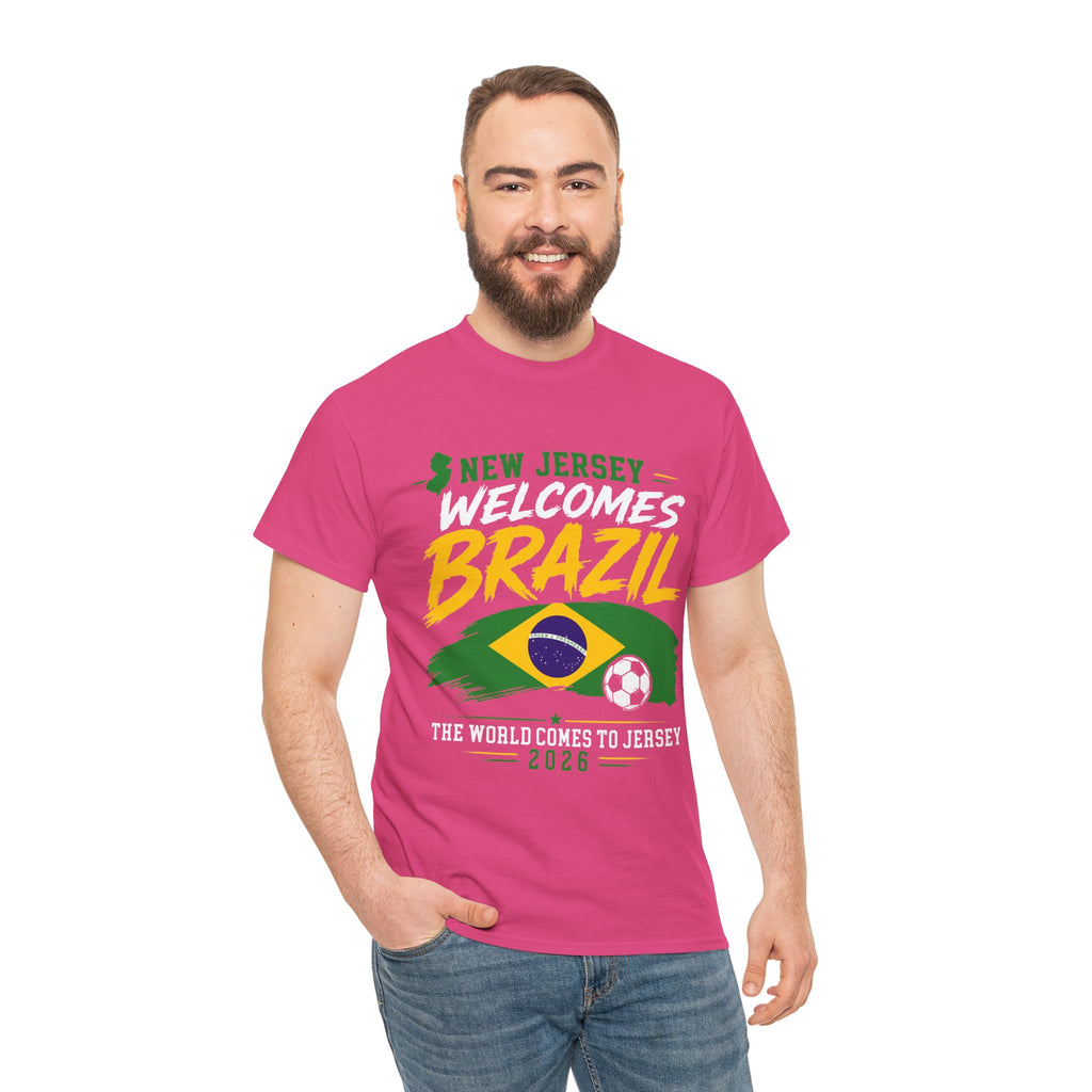 New Jersey Welcomes Brazil T-Shirt | Brazil Flag Soccer Tee